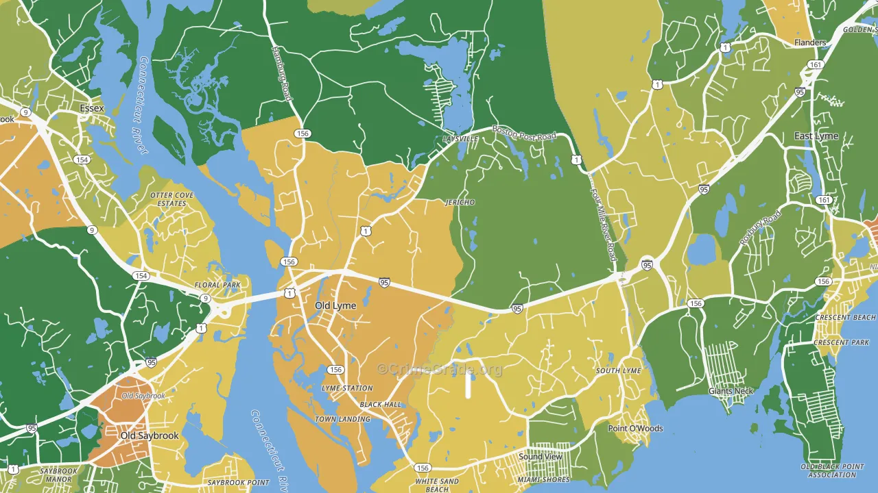 Old Lyme, CT Map of Vandalism Rates