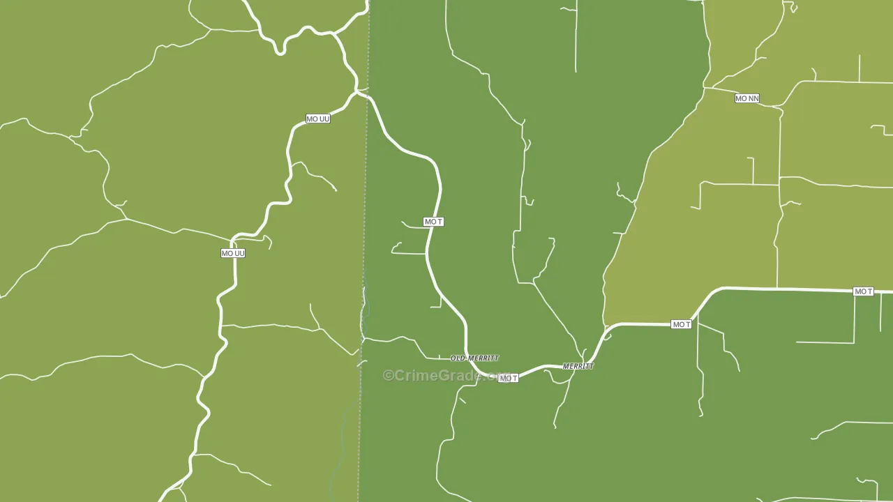 Old Merritt, MO Map of Vandalism Rates