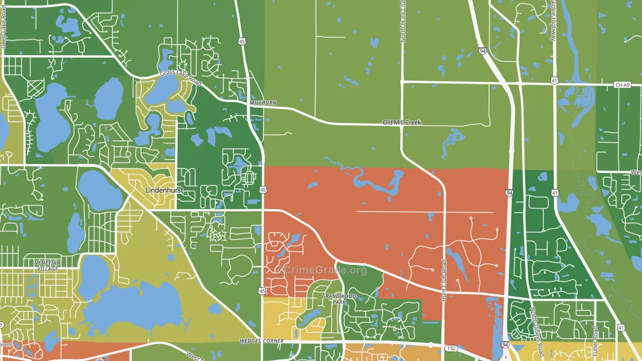 Old Mill Creek, IL Map of Vandalism Rates