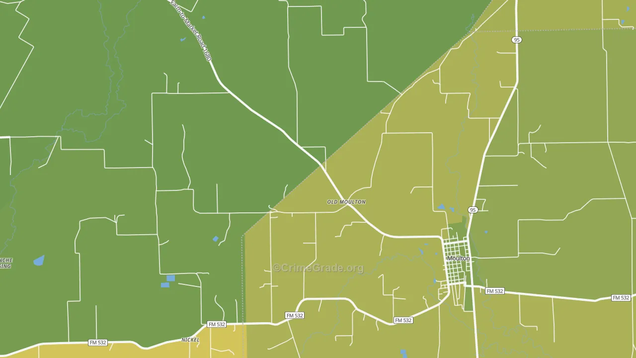 Old Moulton, TX Map of Vandalism Rates