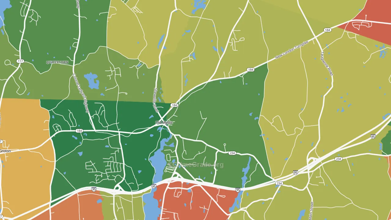 Old Mystic, CT Map of Vandalism Rates