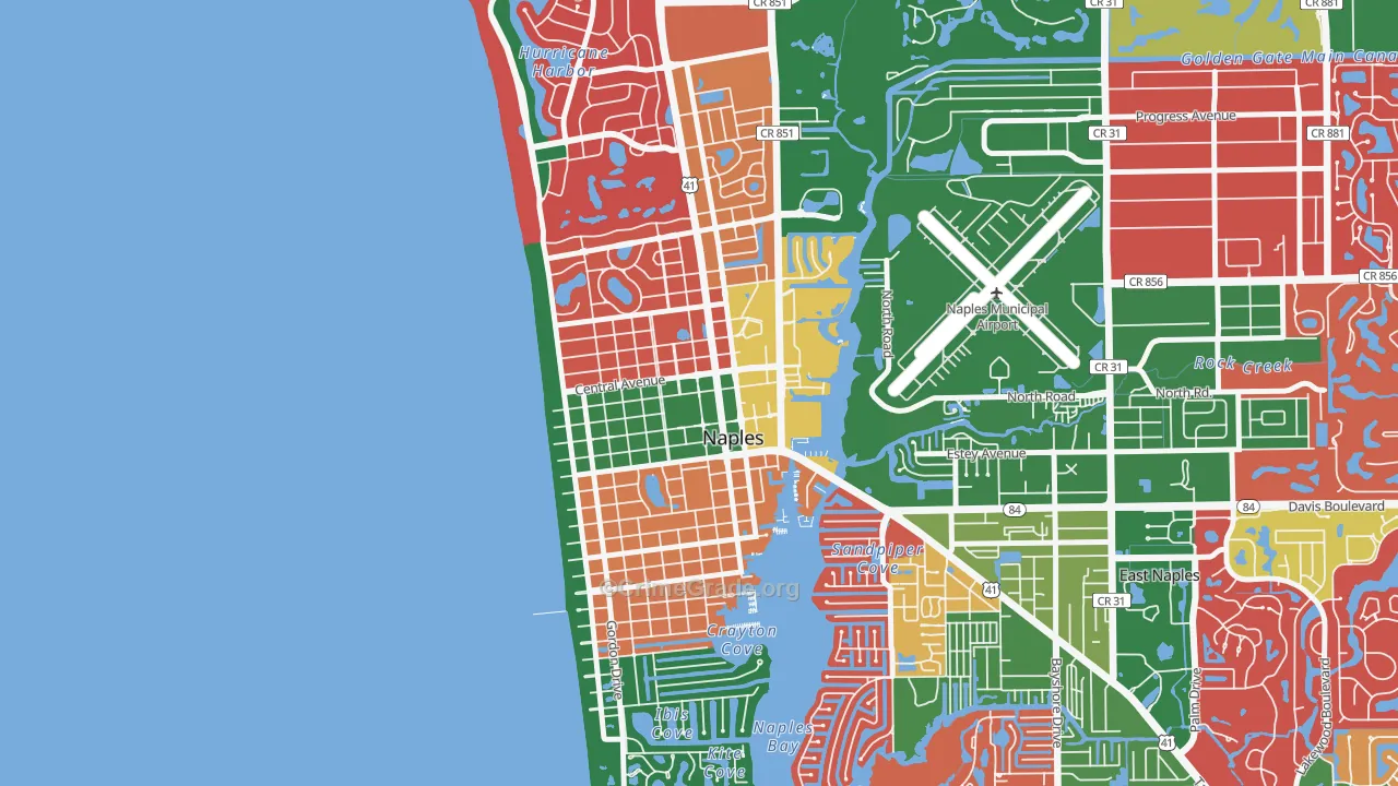 Old Naples, Naples, FL Map of Vandalism Rates
