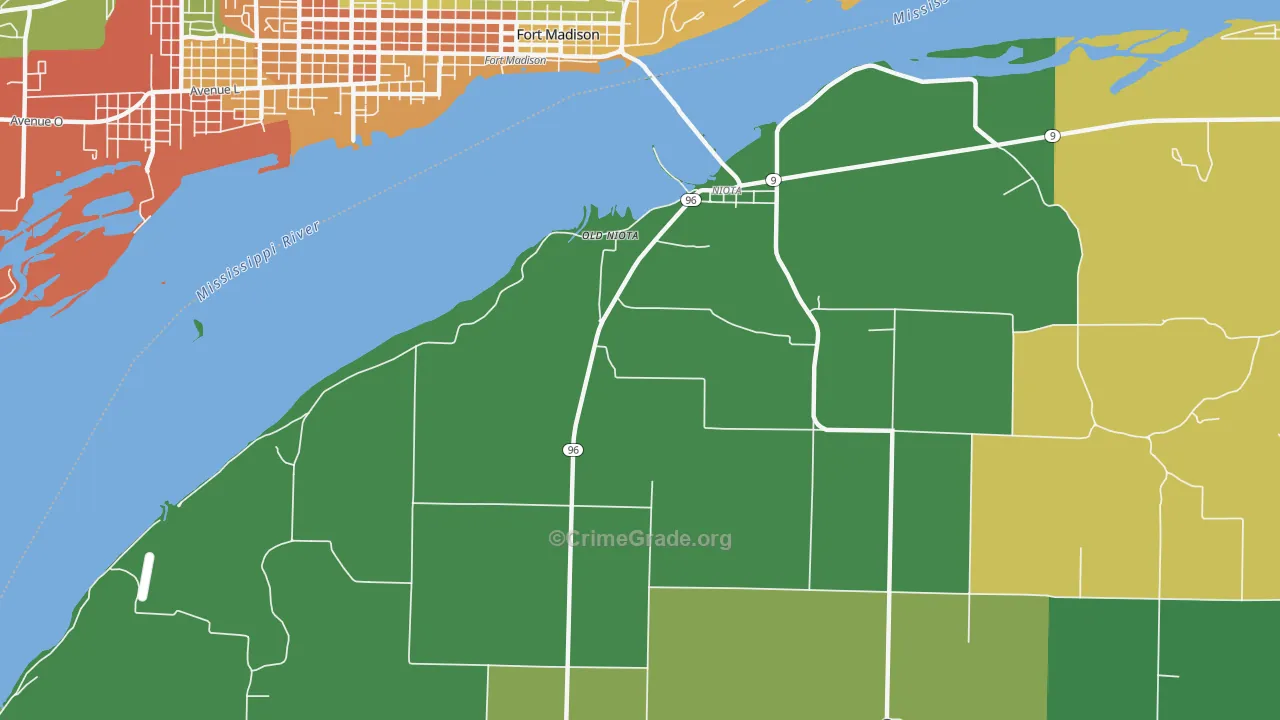 Old Niota, IL Map of Vandalism Rates