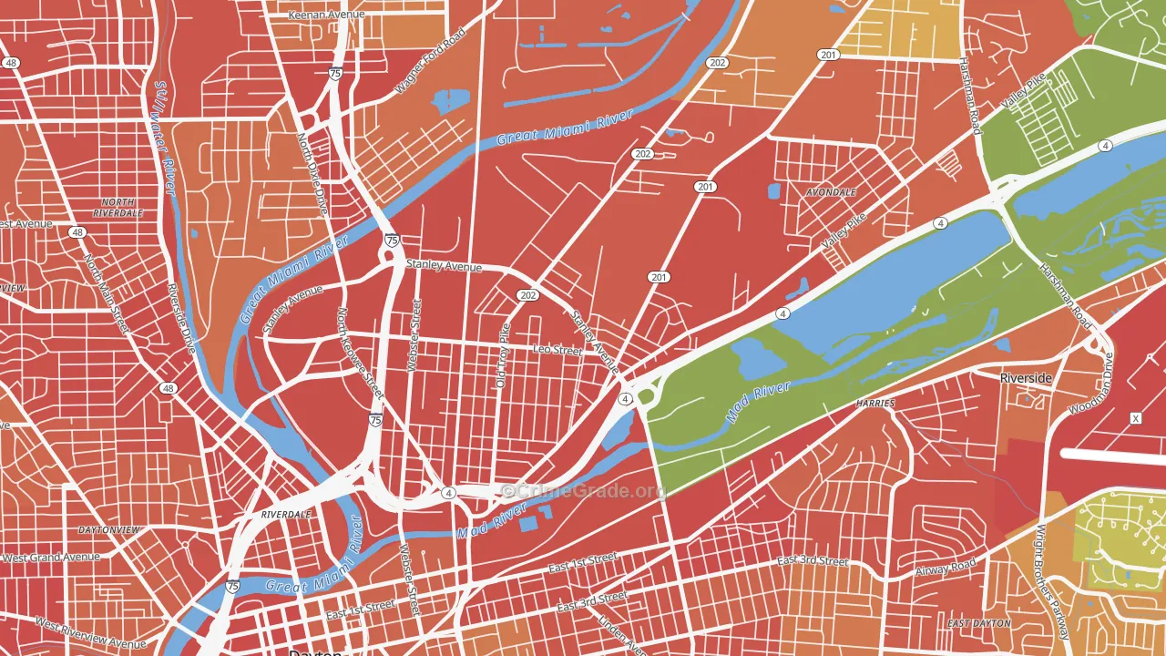 Old North Dayton, Dayton, OH Map of Vandalism Rates