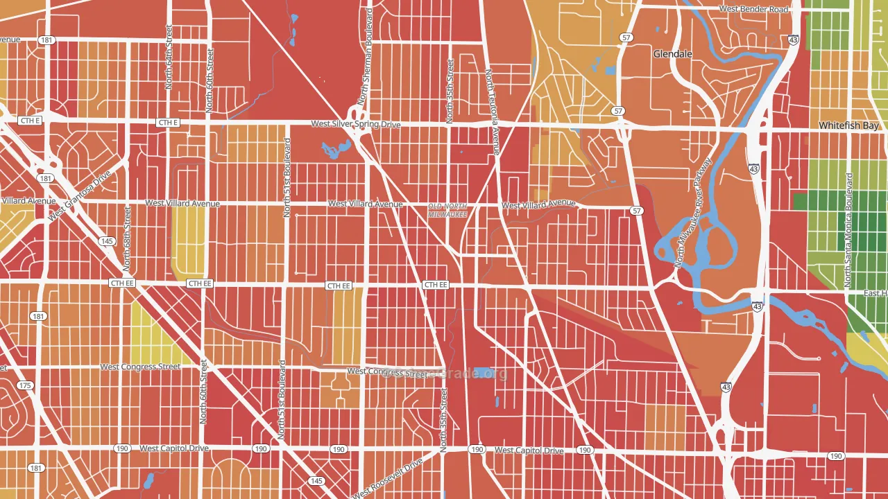 Old North Milwaukee, Milwaukee, WI Map of Vandalism Rates