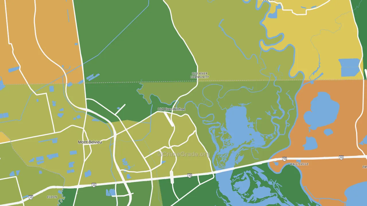 Old River-Winfree, TX Map of Vandalism Rates