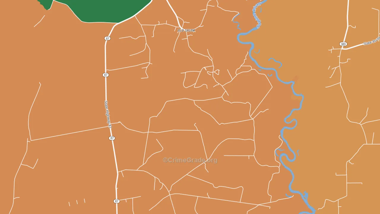 Old Salem, TX Map of Vandalism Rates