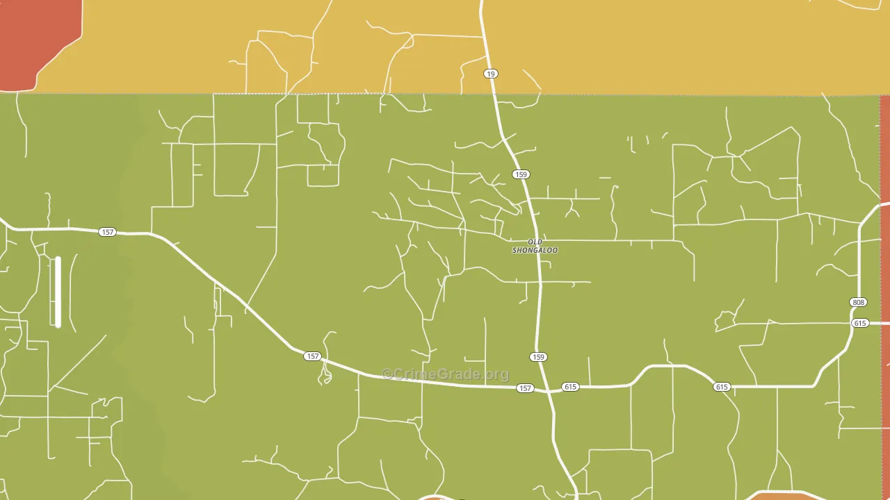 Old Shongaloo, LA Map of Vandalism Rates