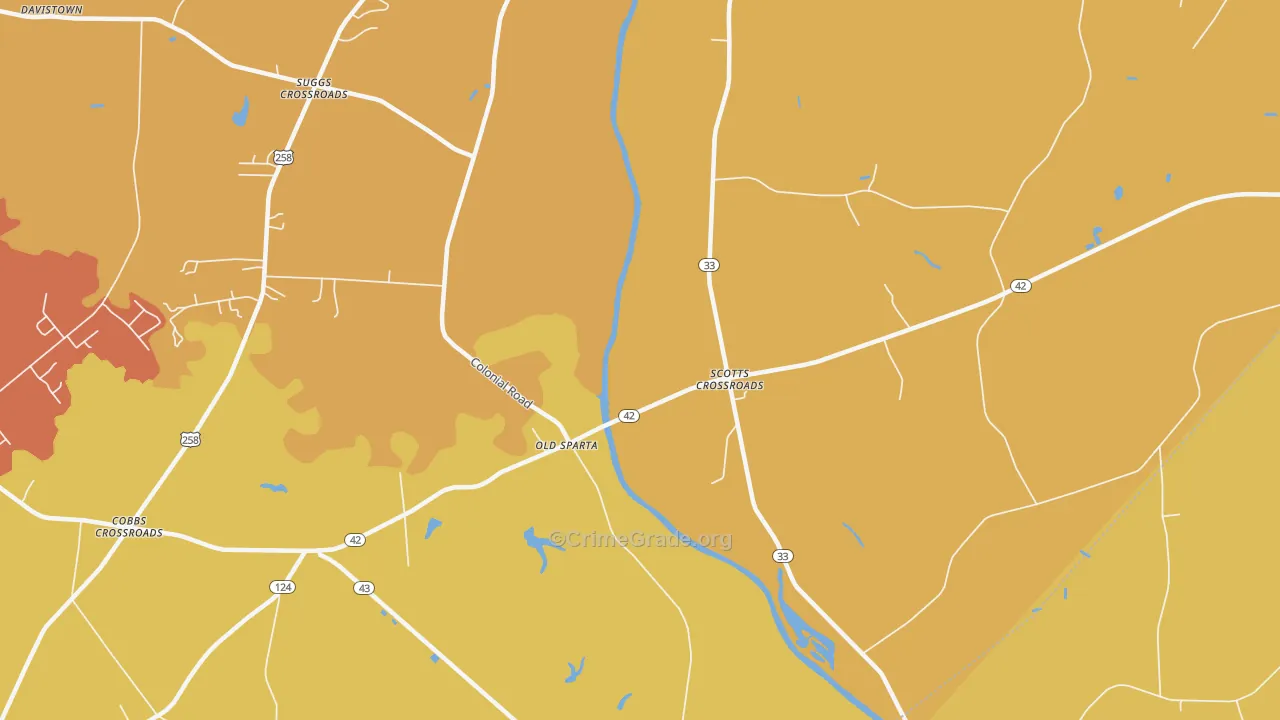 Old Sparta, NC Map of Vandalism Rates