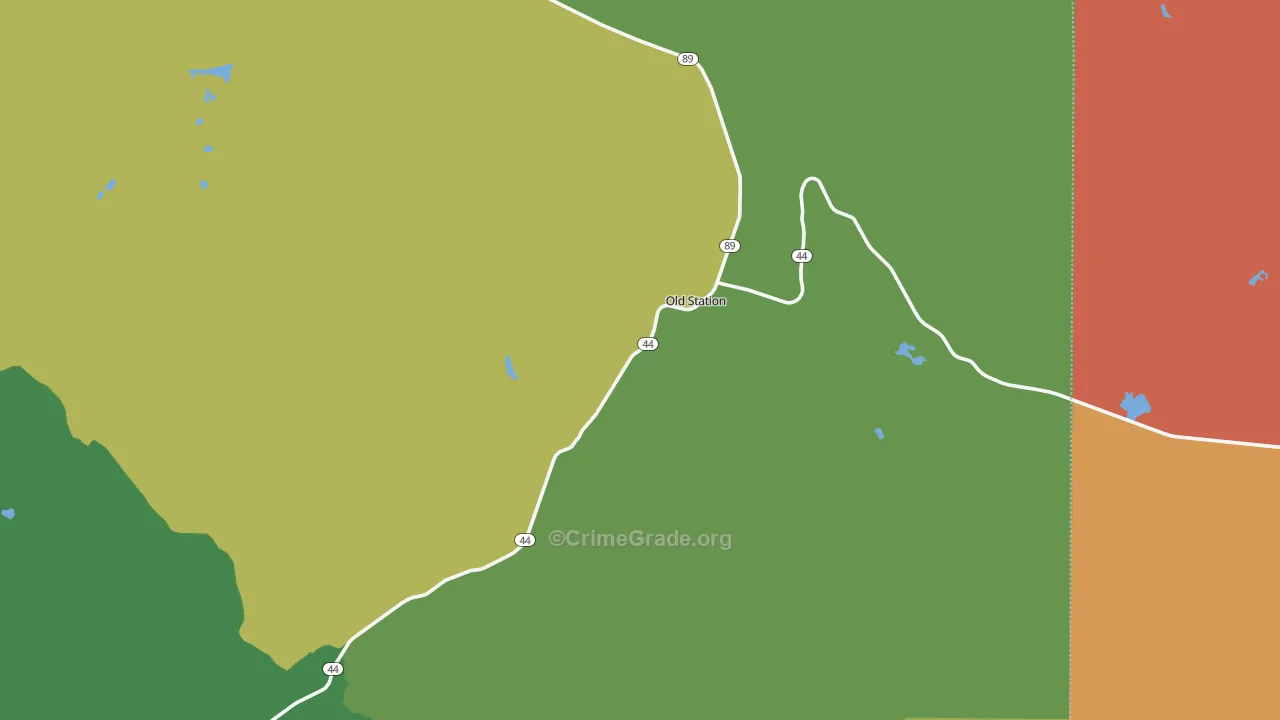 Old Station, CA Map of Vandalism Rates