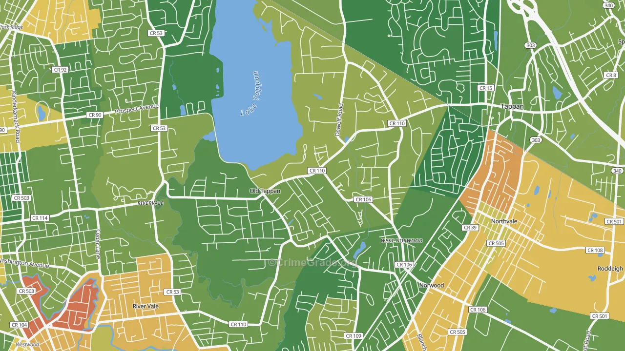Old Tappan, NJ Map of Vandalism Rates