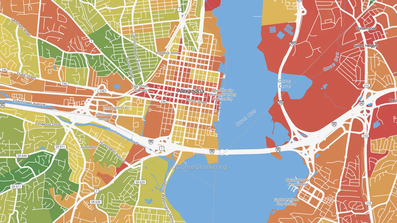 Old Town, Alexandria, VA Map of Vandalism Rates