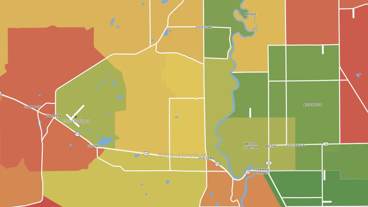 Old Town, FL Map of Vandalism Rates