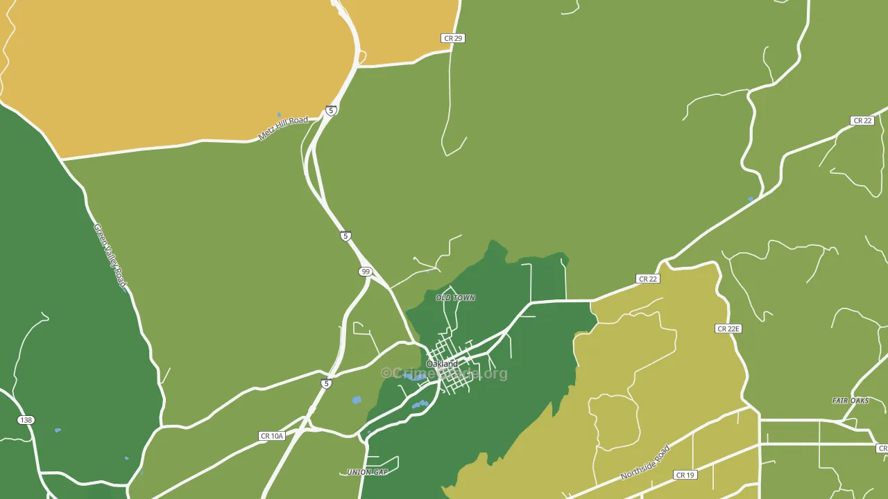 Old Town, OR Map of Vandalism Rates