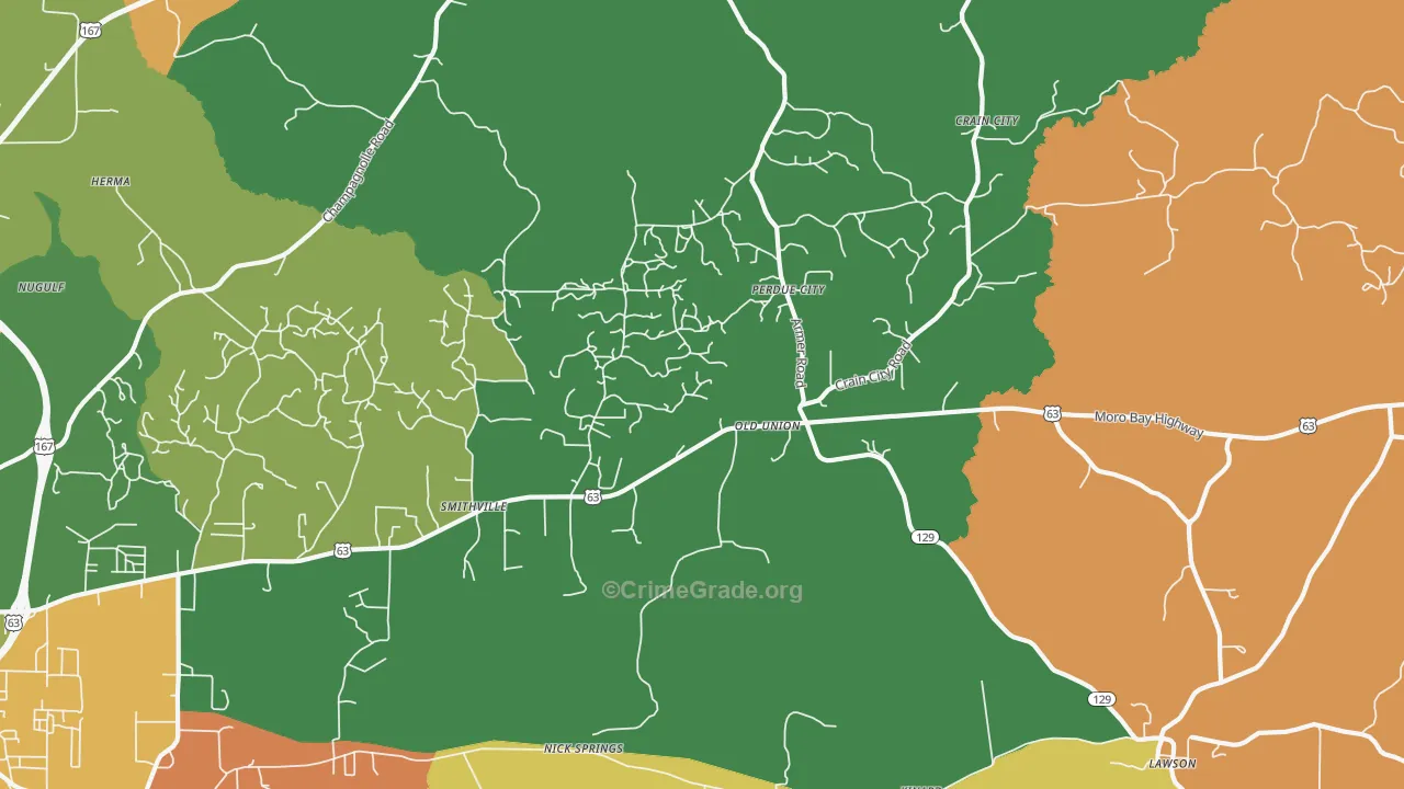 Old Union, AR Map of Vandalism Rates