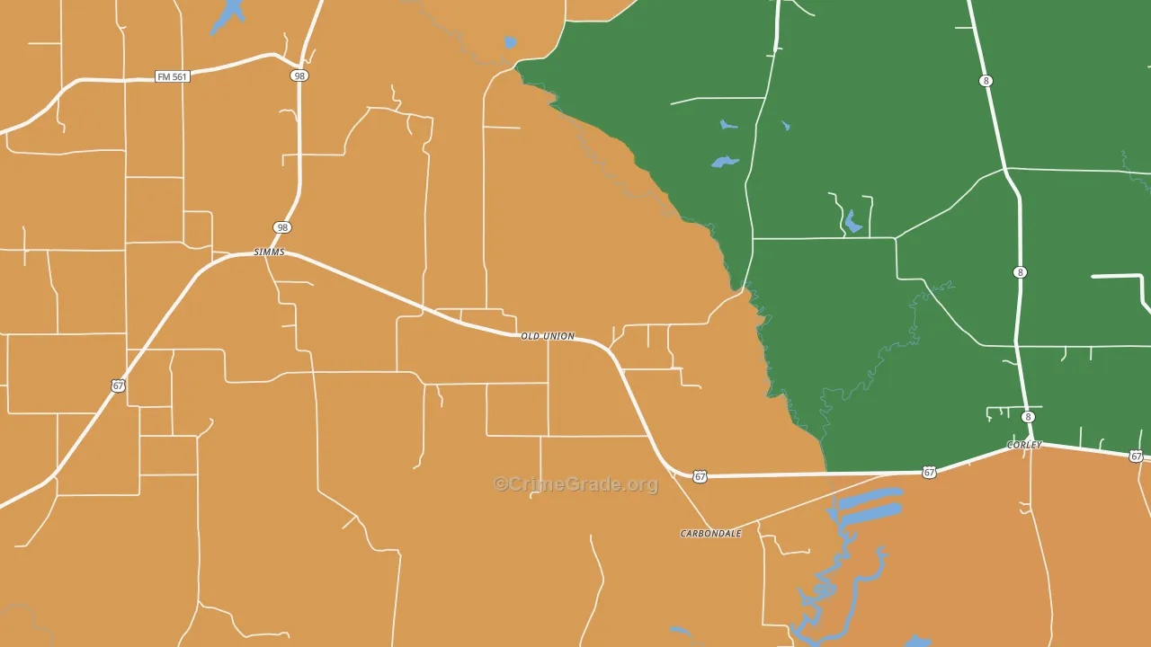 Old Union, TX Map of Vandalism Rates