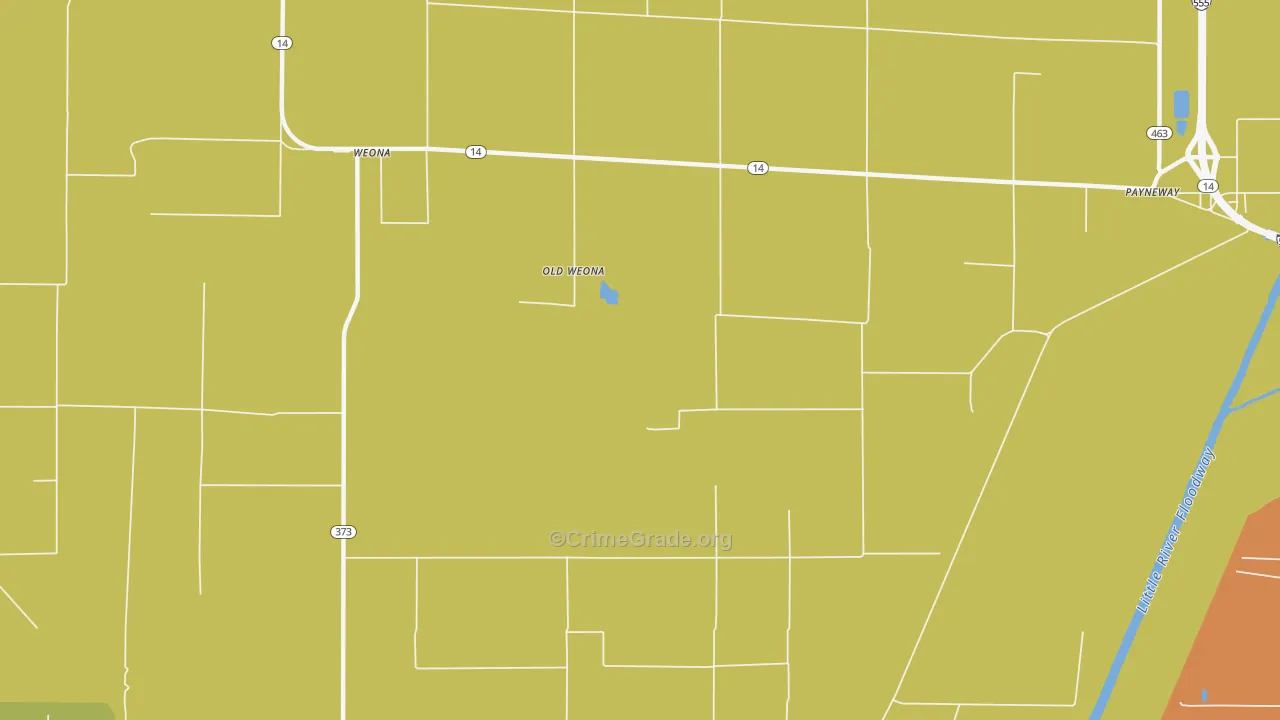 Old Weona, AR Map of Vandalism Rates