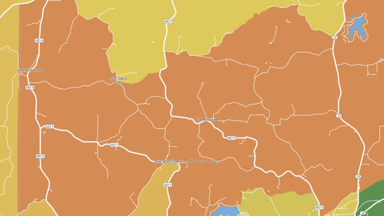 Old Woollam, MO Map of Vandalism Rates