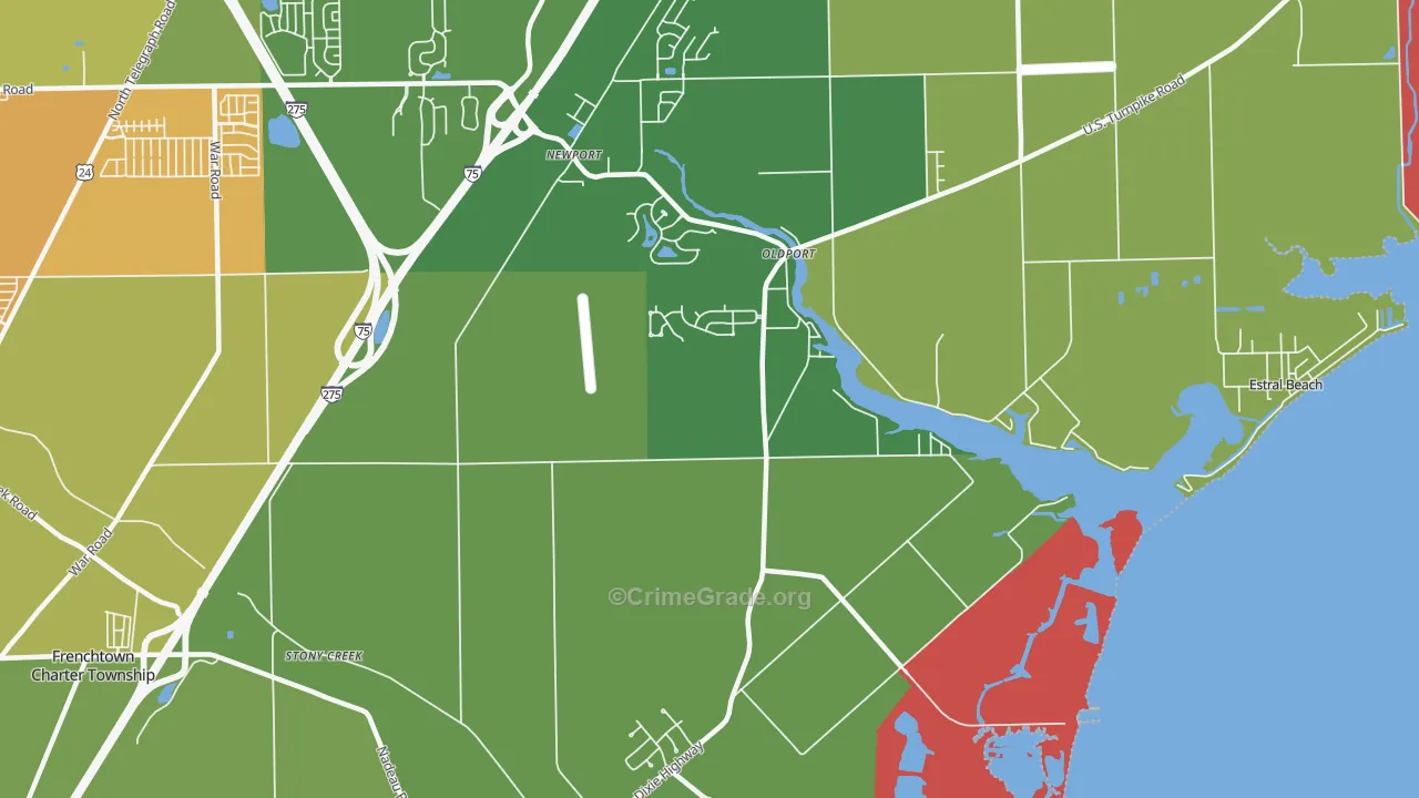 Oldport, MI Map of Vandalism Rates
