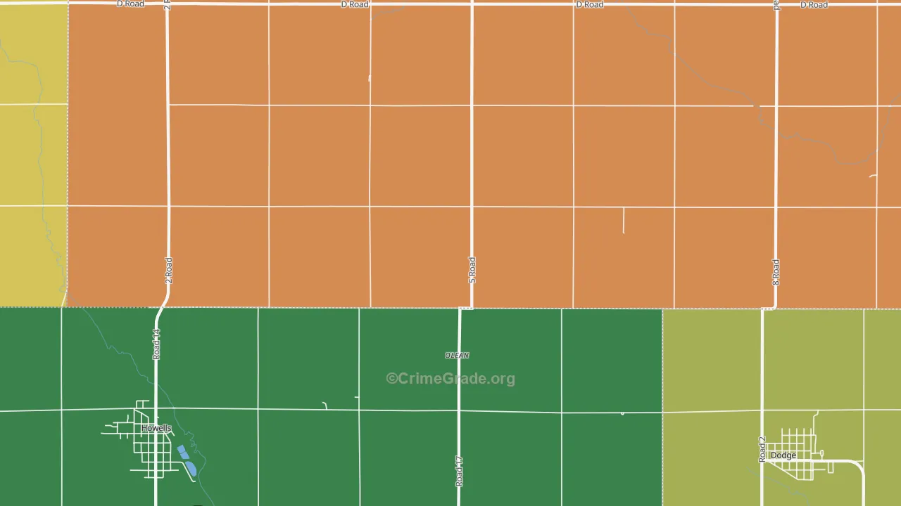 Olean, NE Map of Vandalism Rates
