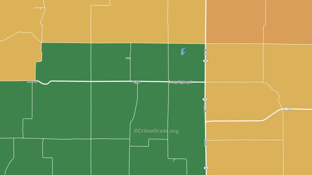 Olena, IL Map of Vandalism Rates