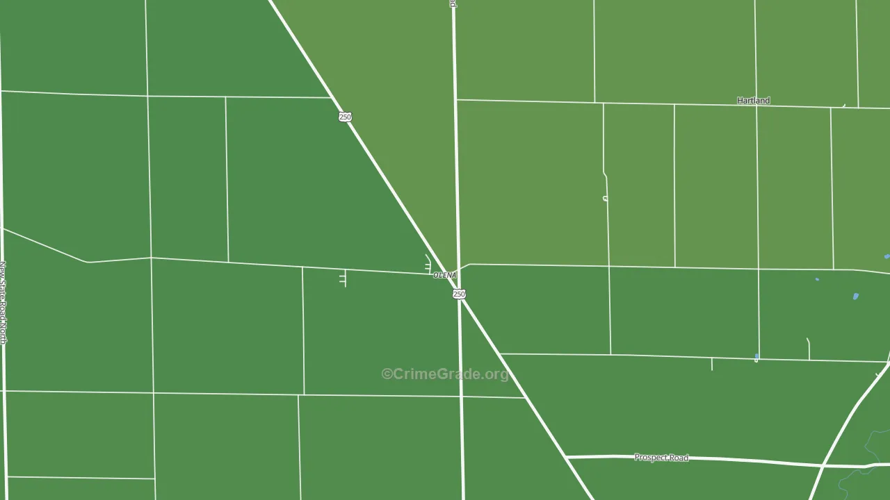 Olena, OH Map of Vandalism Rates
