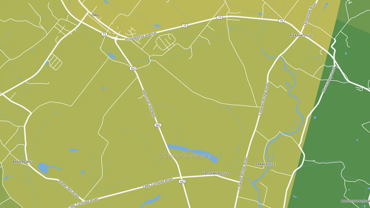 Oley Furnace, PA Map of Vandalism Rates