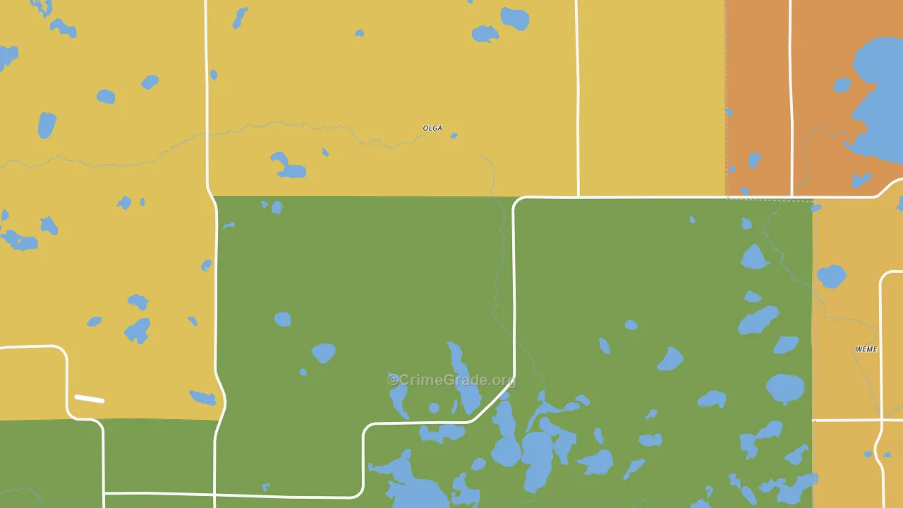 Olga, MN Map of Vandalism Rates