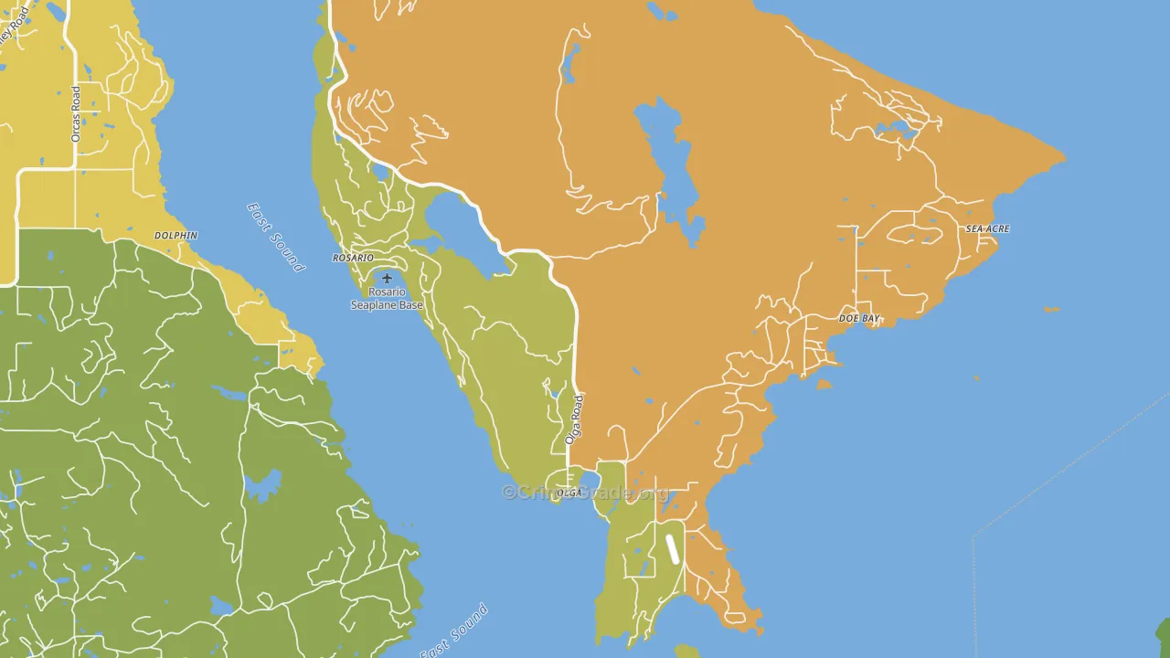 Olga, WA Map of Vandalism Rates
