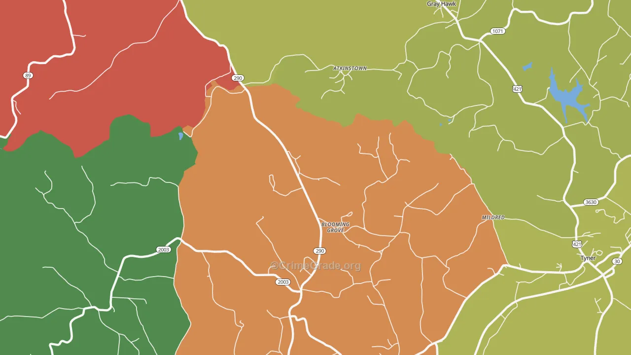 Olin, KY Map of Vandalism Rates