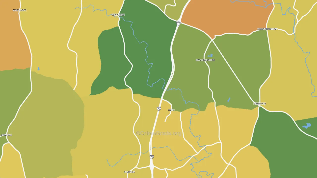 Olin, NC Map of Vandalism Rates