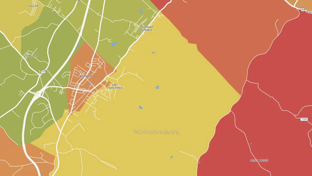 Oliphant Furnace, PA Map of Vandalism Rates