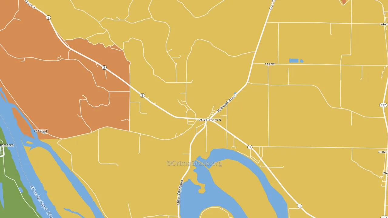 Olive Branch, IL Map of Vandalism Rates