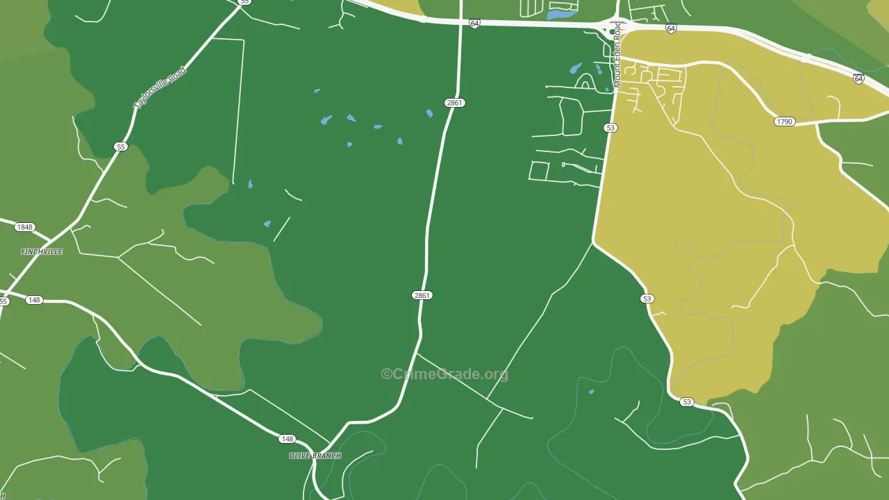 Olive Branch, KY Map of Vandalism Rates