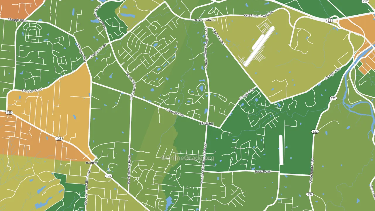 Olive Branch, OH Map of Vandalism Rates