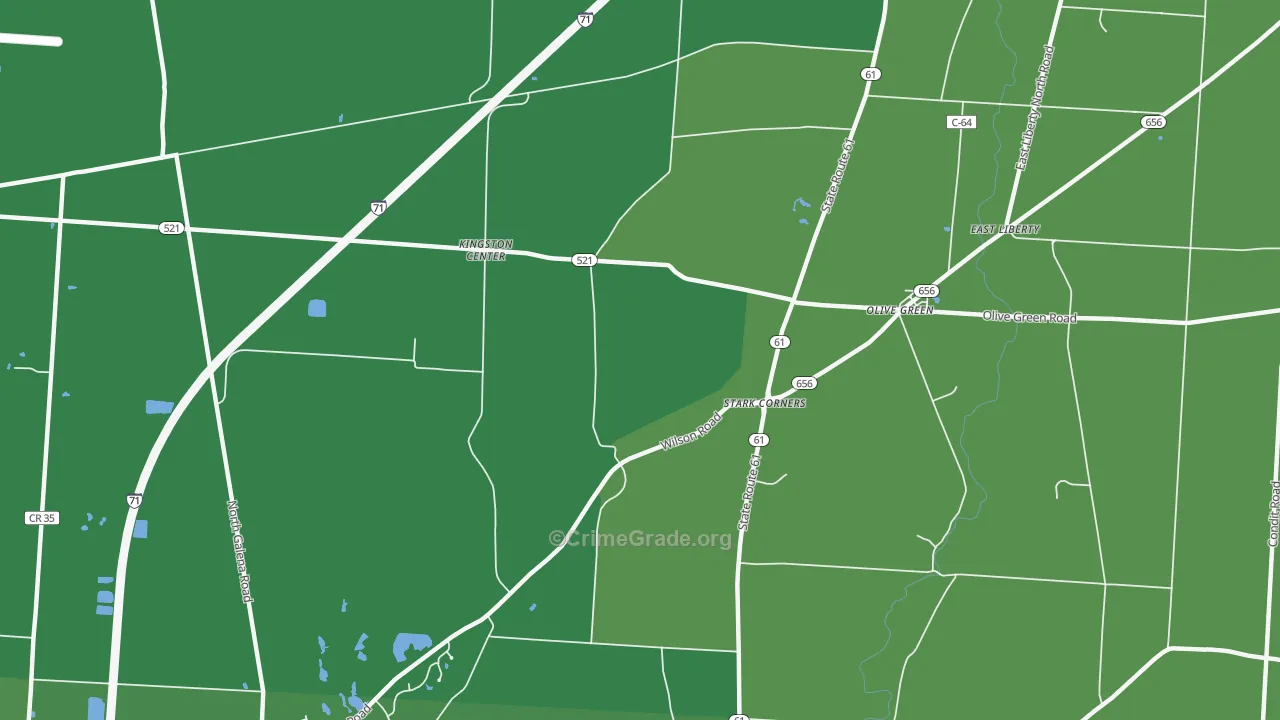 Olive Green, OH Map of Vandalism Rates