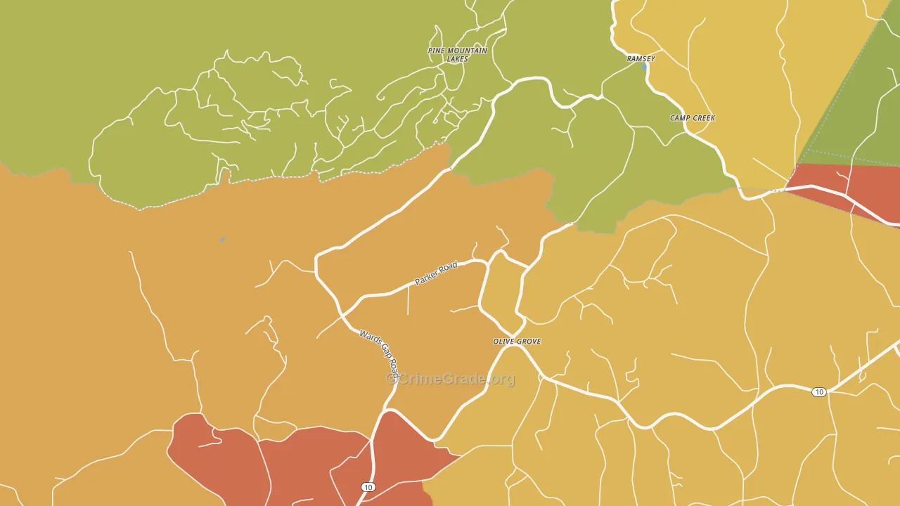 Olive Grove, NC Map of Vandalism Rates