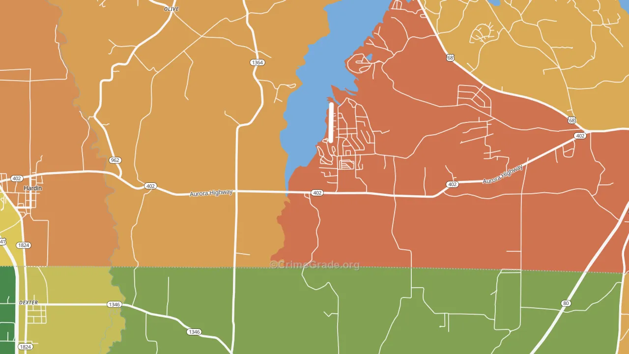 Olive, KY Map of Vandalism Rates