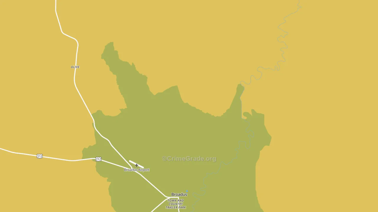 Olive, MT Map of Vandalism Rates