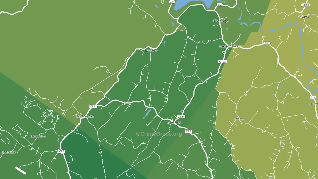 Olivebridge, NY Map of Vandalism Rates