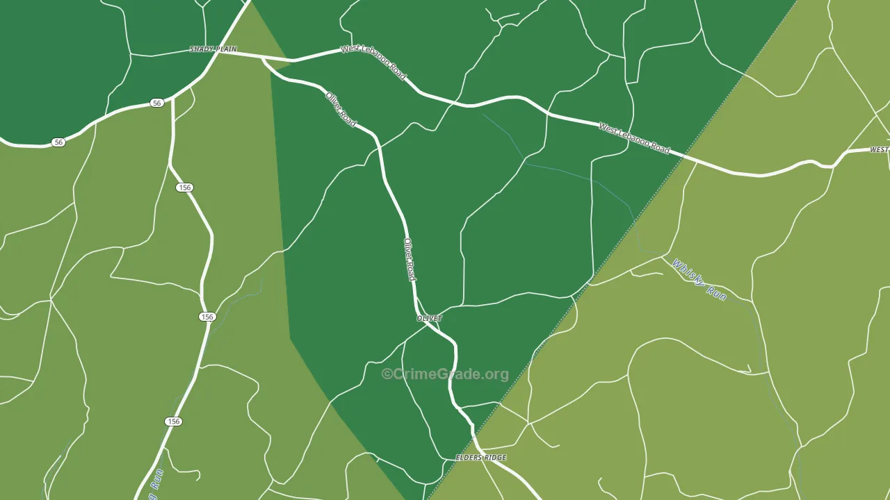 Olivet, PA Map of Vandalism Rates