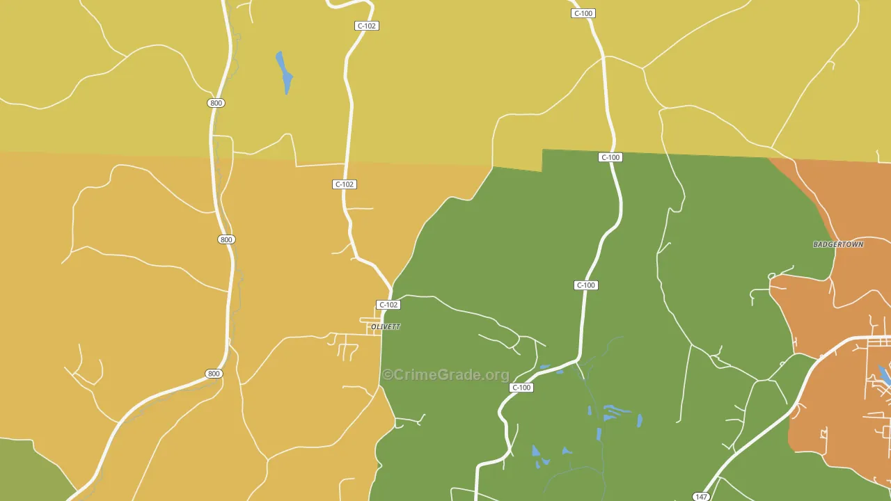 Olivett, OH Map of Vandalism Rates