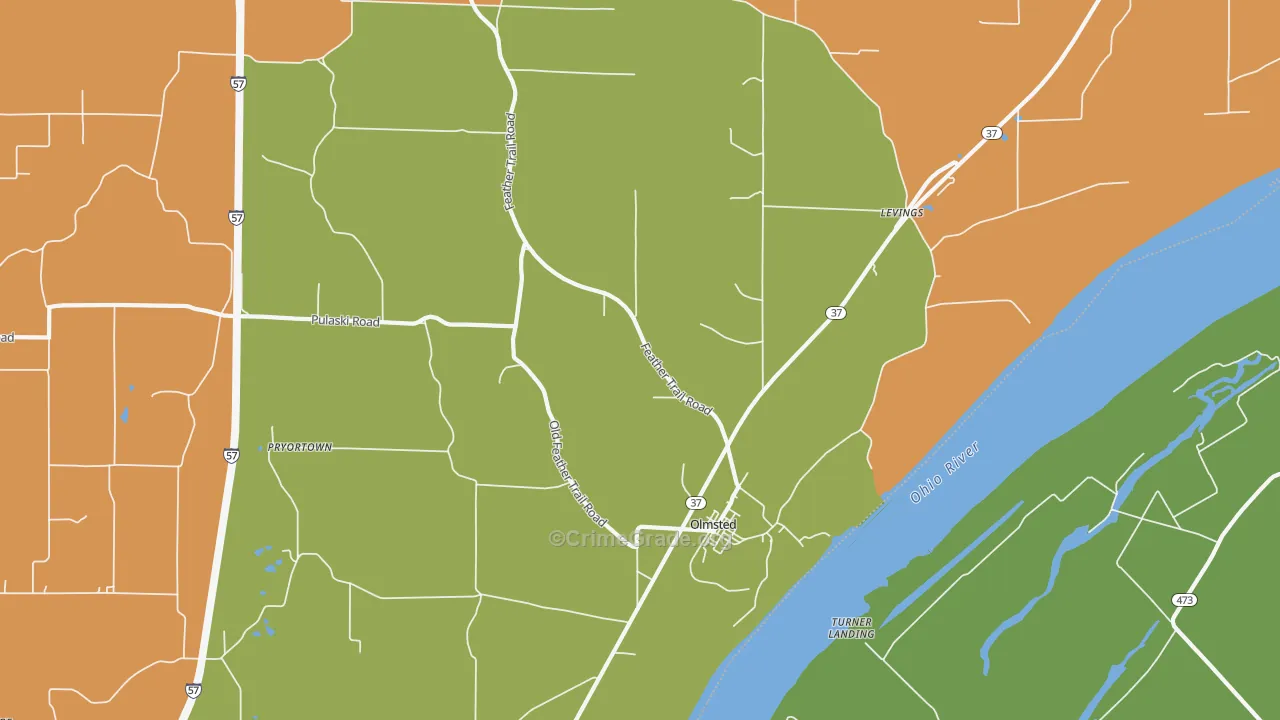 Olmsted, IL Map of Vandalism Rates