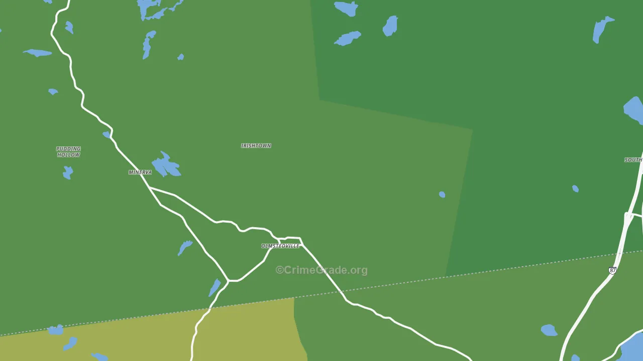Olmstedville, NY Map of Vandalism Rates