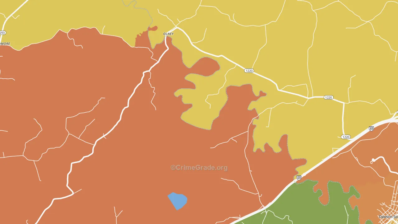 Olney, KY Map of Vandalism Rates