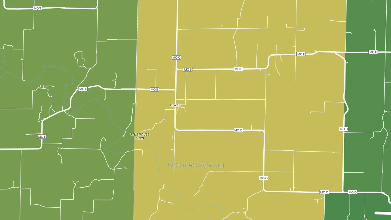 Olney, MO Map of Vandalism Rates