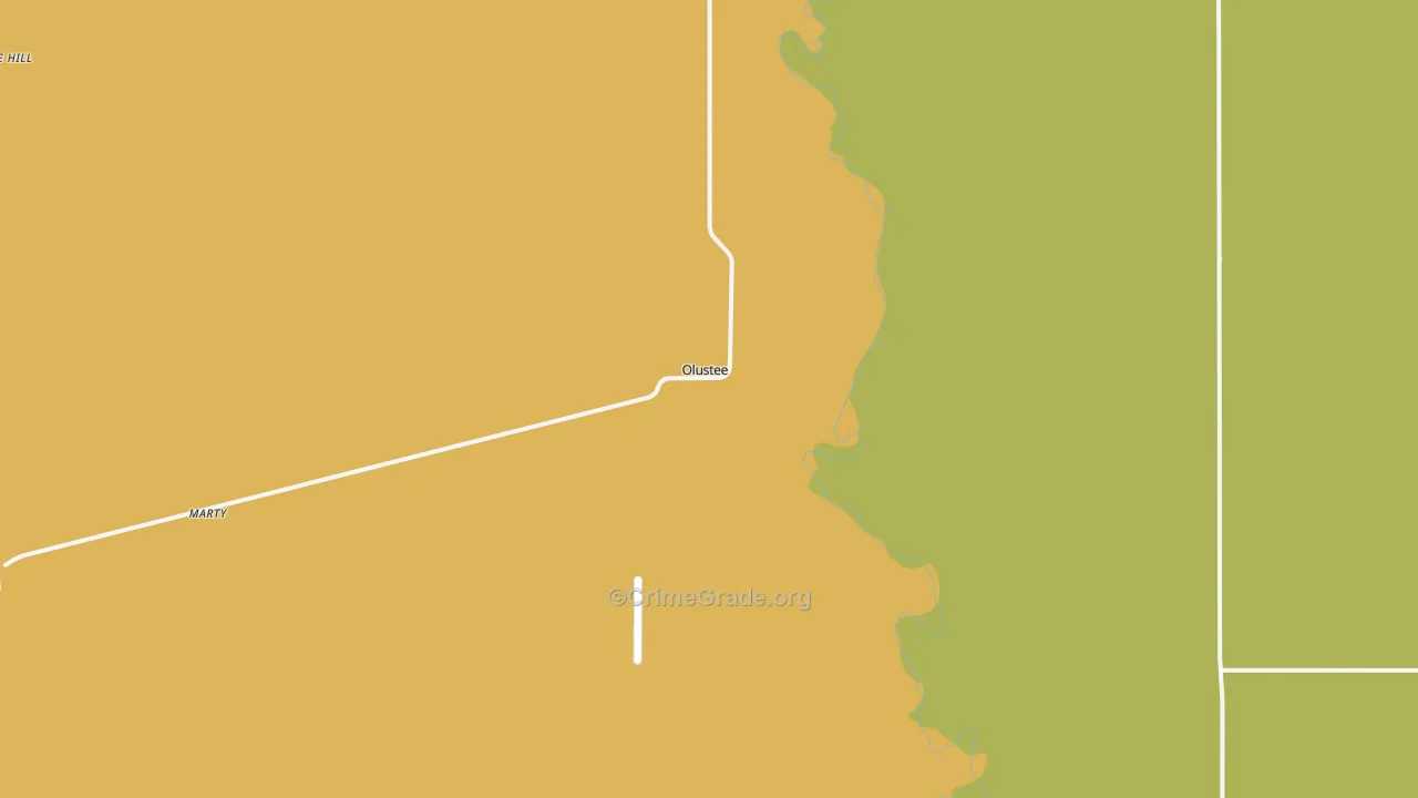 Olustee, OK Map of Vandalism Rates
