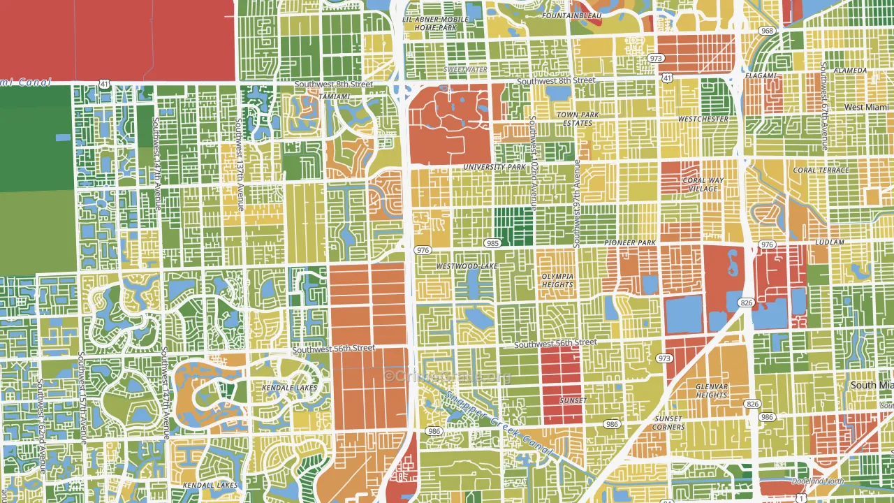 Olympia Heights, Miami, FL Map of Vandalism Rates