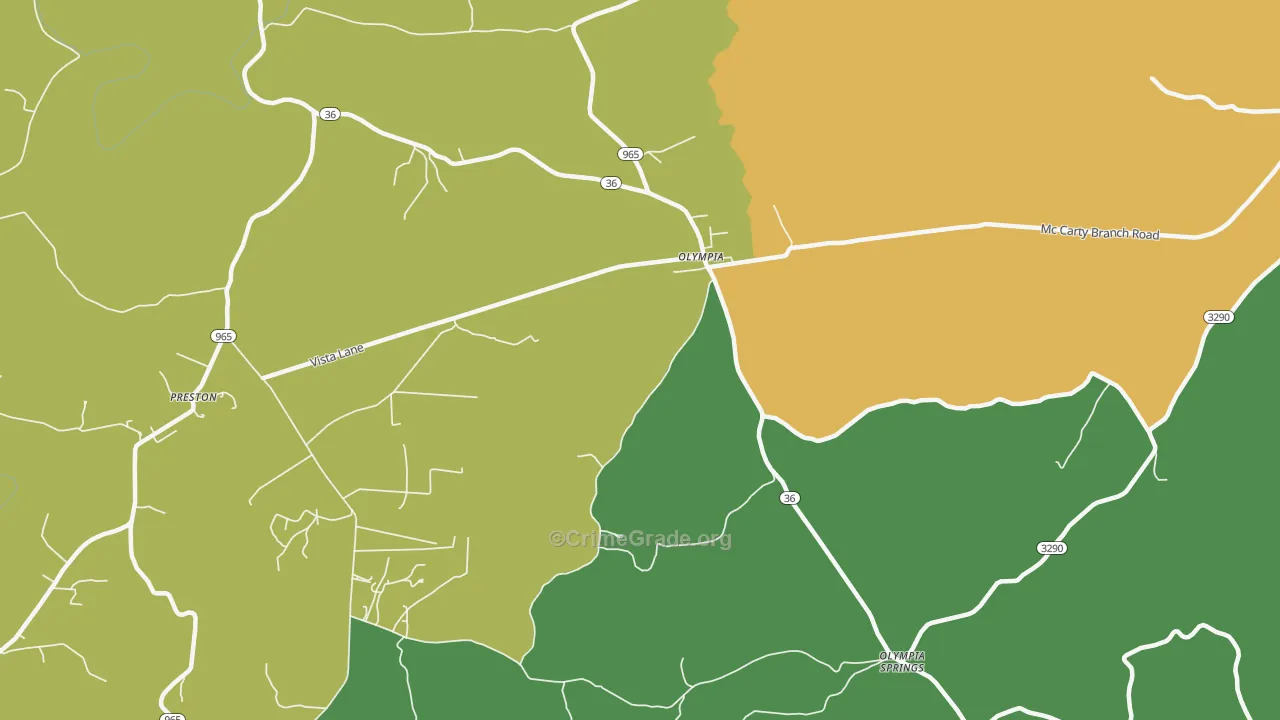 Olympia, KY Map of Vandalism Rates