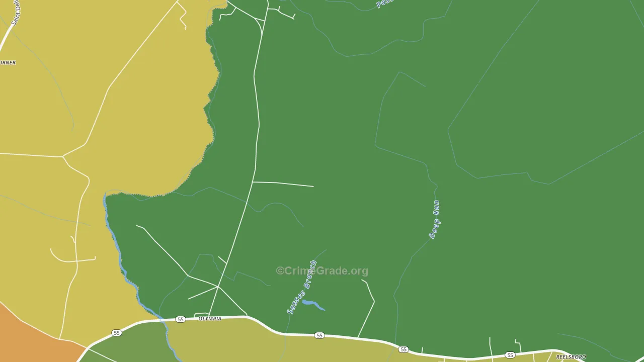 Olympia, NC Map of Vandalism Rates